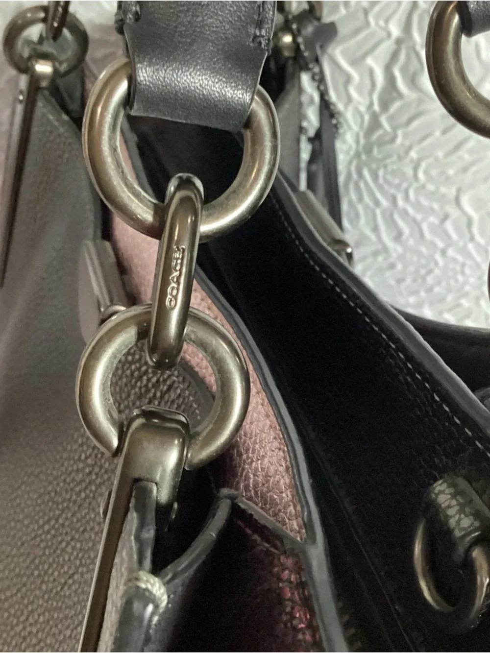 COACH Dreamer 36 Metallic Colorblock Leather Satchel Tote Bag #38842 - Picture 5 of 16